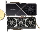 Les prix de détail des GPU RTX 30 et RX 6000 ont baissé en fonction de la valeur marchande d'Ethereum. (Image source : Nvidia/AMD/Unsplash/Coinbase - édité)