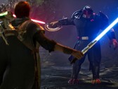 Une image du jeu Star Wars Jedi : Fallen Order montrant Cal Kestis et un ennemi. (Source de l'image : Steam)