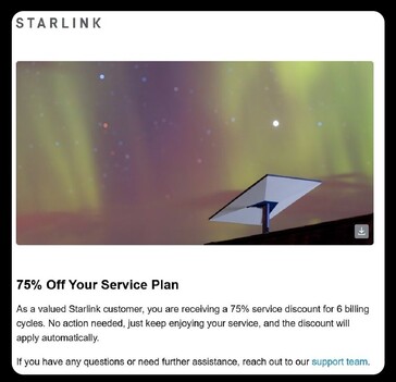 Au Canada, la réduction sur les frais de service Starlink peut atteindre 75 %. (source de l'image : Jeff Evely/X)