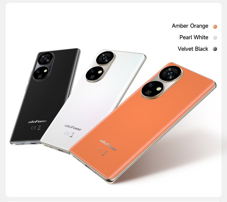 Le Note 17 Pro est disponible en noir, blanc ou orange. (Source : Ulefone)