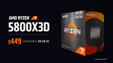 AMD Ryzen 7 5800X3D sera disponible pour 449 $ US. (Source : AMD)