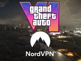 Bannière pour GTA 6 avec le logo NordVPN
