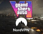 Bannière pour GTA 6 avec le logo NordVPN