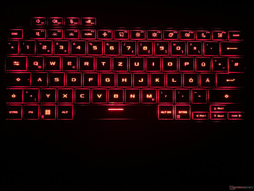 Clavier rétroéclairé (ici, par exemple, en rouge)