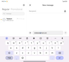 Disposition du clavier (GBoard) - écran principal - mode paysage