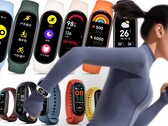 Le Xiaomi Mi Band 7 (en haut) offre quelques améliorations importantes par rapport au Mi Band 6 (en bas). (Image source : Xiaomi - édité)