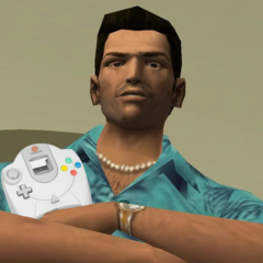 Grand Theft Auto : Vice City est maintenant sur Sega Dreamcast, officieusement. (Source de l&#039;image : Grand Theft Auto : Vice City et Sega, avec modifications)