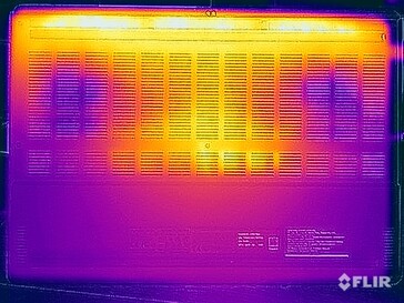 Températures de surface de l'essai sous contrainte (en bas)