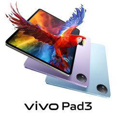 Vivo a créé le Pad3 dans les coloris Cold Star Grey, Spring Tide Blue et Thin Purple avec une station d'accueil pour clavier en option. (Source de l'image : Vivo)