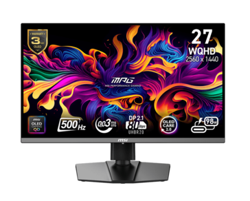 ...et le MSI MPG 272QR QD-OLED X50 avec une résolution 2K (mais un taux de rafraîchissement plus élevé de 500Hz). (Source de l'image : MSI)