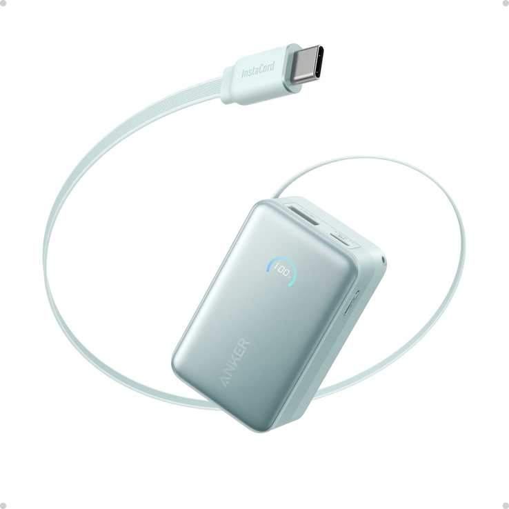 La banque d'alimentation Anker Nano (10K, 45W, câble USB-C rétractable intégré). (Source de l'image : Anker)