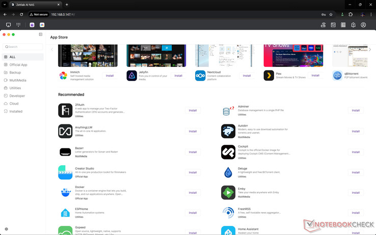 App store sur ZettOS