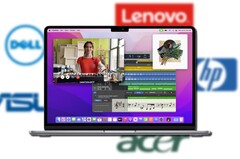 Les fournisseurs d&#039;ordinateurs portables Wintel devront relever un défi de taille en matière de ventes face au prochain MacBook Air de 2022. (Image source : Apple/various logos - edited)