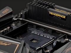 La RAM Vengeance de Corsair sur une carte mère. (Source de l'image : Corsair)