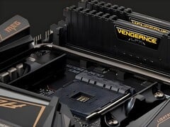 La RAM Vengeance de Corsair sur une carte mère. (Source de l'image : Corsair)