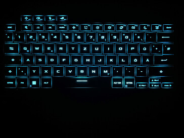 Éclairage du clavier (ici en bleu, par exemple)