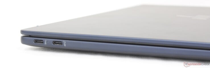 À gauche : USB-C 4.0 (40 Gbps) avec DisplayPort + Power Delivery, USB-C 3.2 (10 Gbps) avec DisplayPort + Power Delivery