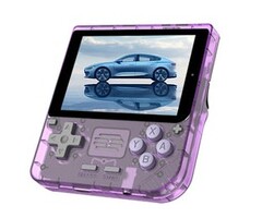 Le Powkiddy V10 est disponible en plusieurs couleurs, dont cette superbe finition Transparent Purple. (Source de l&#039;image : Powkiddy)
