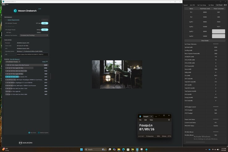 Score Nvidia RTX Spark au Cinebench 2026