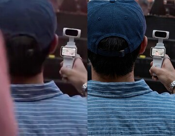 L'Insta360 Luna Ultra blanc dans les images de prise en main d'un concert qui ont fuité.