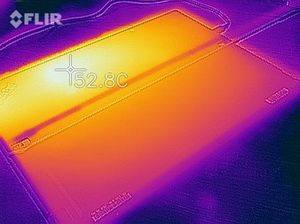 ThinkPad X1 Tablet G3 - Relevé thermique : Stress-test (arrière, avec la béquille ouverte).