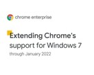 Prolongation du support de Chrome pour Windows 7 jusqu'en janvier 2022 (Source : Google Cloud Blog)