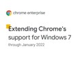 Prolongation du support de Chrome pour Windows 7 jusqu'en janvier 2022 (Source : Google Cloud Blog)