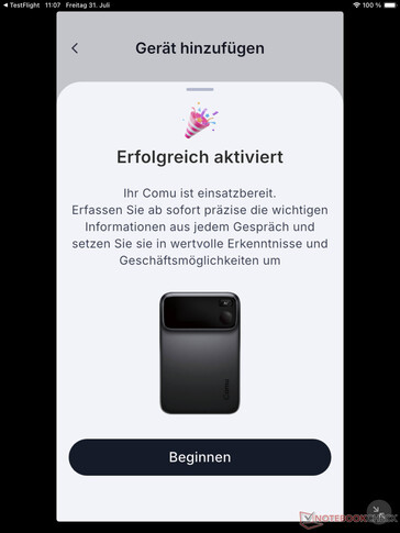 L'activation de Comu Action Pro est rapide et facile.
