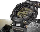La Casio G-Shock Frogman GWF-D1000BC-1JF est présentée sous un angle mettant en valeur son boîtier massif et asymétrique ainsi que son bracelet en matériau composite.