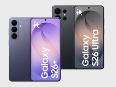 Le Galaxy S26 Plus et le Galaxy S26 Ultra côte à côte.