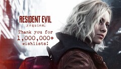 Resident Evil Requiem célèbre un million de listes de souhaits sur plusieurs plateformes. Le message de remerciement est illustré (source : compte X de Resident Evil)