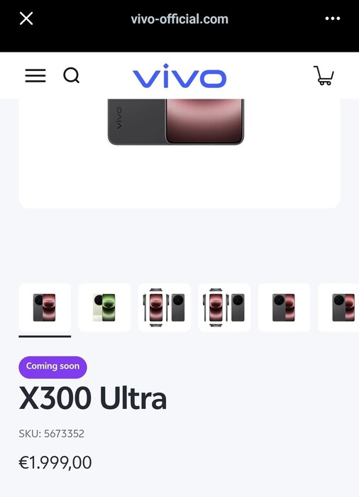 Le Vivo X300 Ultra sera apparemment vendu en Autriche, en Allemagne et en Hongrie au prix d'environ 2 000 euros