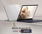 Intel-ZenBook 14 vs. AMD-ZenBook 14 (Source de l'image : Asus avec modifications)
