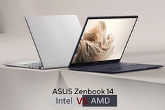 Intel-ZenBook 14 vs. AMD-ZenBook 14 (Source de l&#039;image : Asus avec modifications)