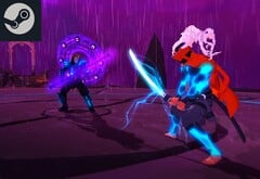 Le jeu de boss rush Furi est disponible à un prix historiquement bas sur Steam. Capture d&#039;écran éditée du jeu. (Source de l&#039;image : Steam)
