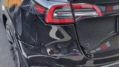 La première Model Y de Giga Berlin a attendu des semaines avant de recevoir un pare-chocs après un accident (image : Drive Tesla)