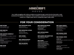 Une capture d'écran de la campagne menée par Warner Brothers pour le film Minecraft (source d'image : Warner Bros.)