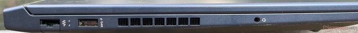 À gauche : USB-A, port Ethernet RJ45 et prise audio 3,5 mm