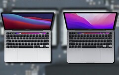 Il semble que le SSD de 256 Go du MBP 13 M1 soit plus rapide que le disque de 256 Go du MBP 13 M2. (Image source : Apple - edited)