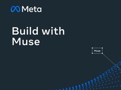 Logo « Meta » avec la mention « Build with Muse » sur fond sombre