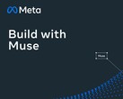 Logo « Meta » avec la mention « Build with Muse » sur fond sombre