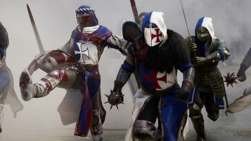 Une image du jeu Mordhau montrant des chevaliers. (Source de l'image : Steam)