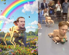 Mark Zuckerberg et Elon Musk réimaginés en chiens robotisés par Beeple (source d'image : @beeple_crap sur IG, édité)