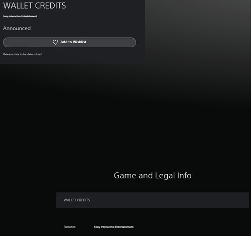 La liste des crédits Wallet apparaît sur le PS Store