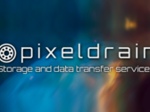 Le logo du site web entouré d'une impression d'espace (Source de l'image : PixelDrain - édité)