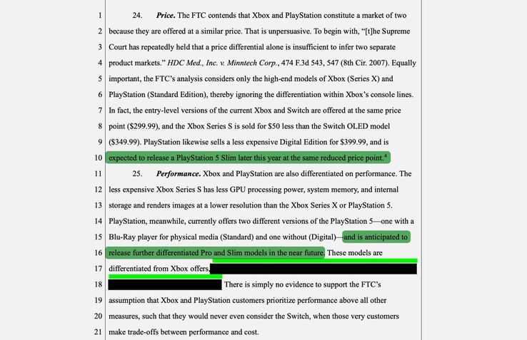 Le document contient quelques indices concernant le prix et la fenêtre de sortie de la Sony PlayStation 5 Slim (Image : Court Listener)