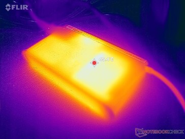 L'adaptateur CA atteint plus de 45°C lorsque les charges sont élevées