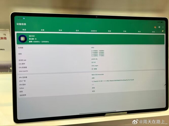 Lenovo SS1101 specifications (image source : Telegram - private group)