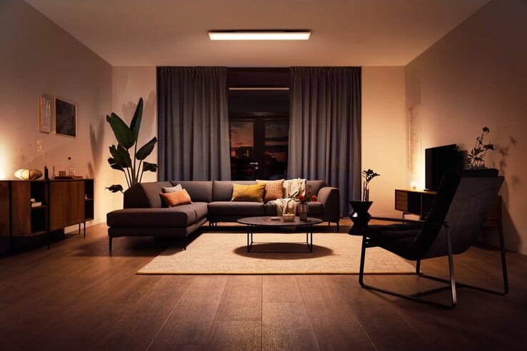 Le nouveau panneau lumineux rectangulaire Aurelle de Philips. (Source : Philips Hue)