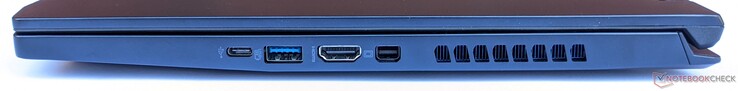 A droite : 2x USB 3.1 Gen 2, HDMI, Mini DisplayPort